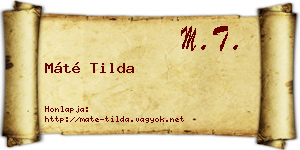 Máté Tilda névjegykártya